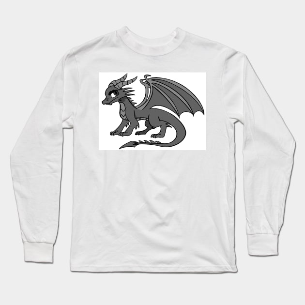 Black and white Fire Dragon - Yol Dovah Long Sleeve T-Shirt by Dragon Works